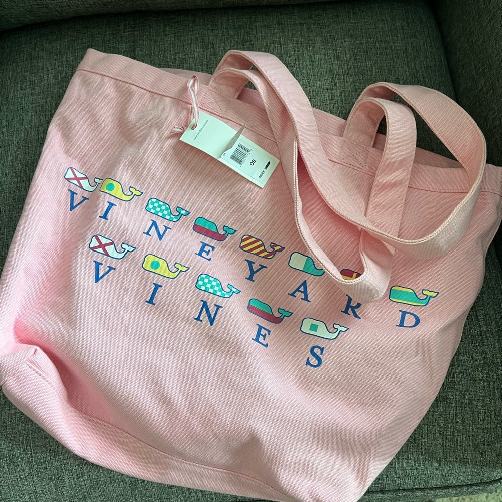 Vineyard vines medium pink tote nwt